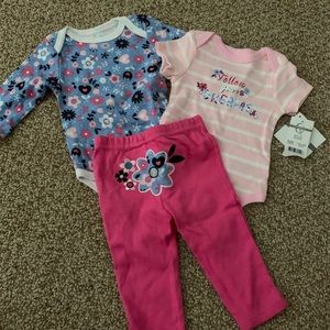 NWT Quiltex 3 Pc Girl 6-9 Month Outfit So Cute